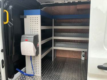 Drainage van interior detail