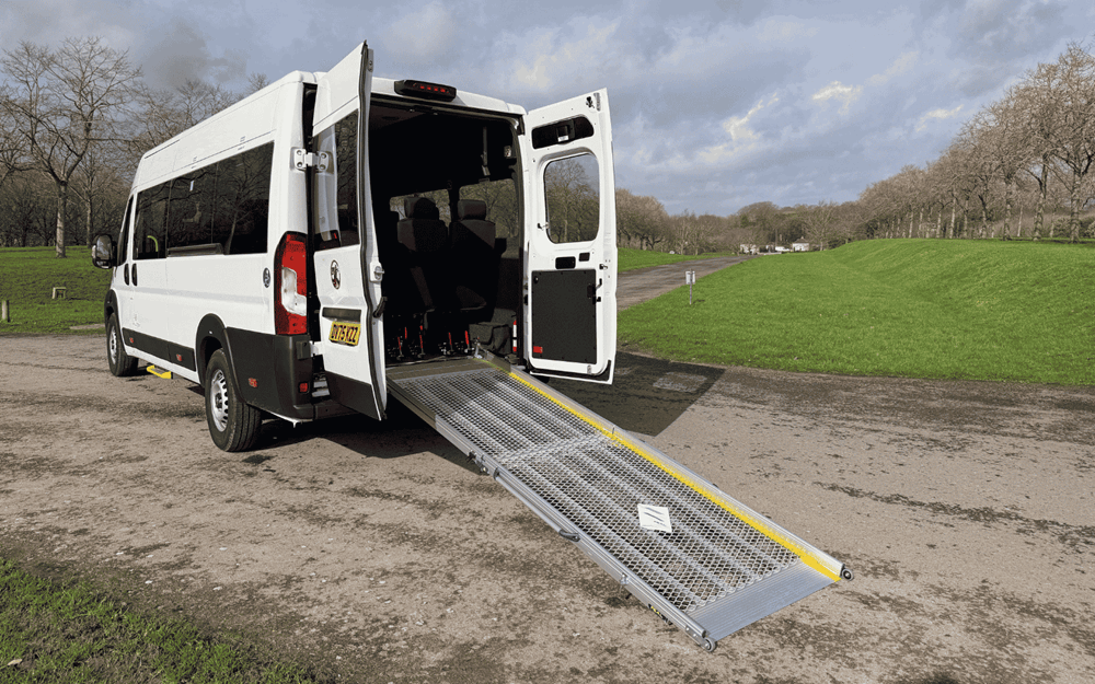 CVMinibus rear tail lift for wheelchair access