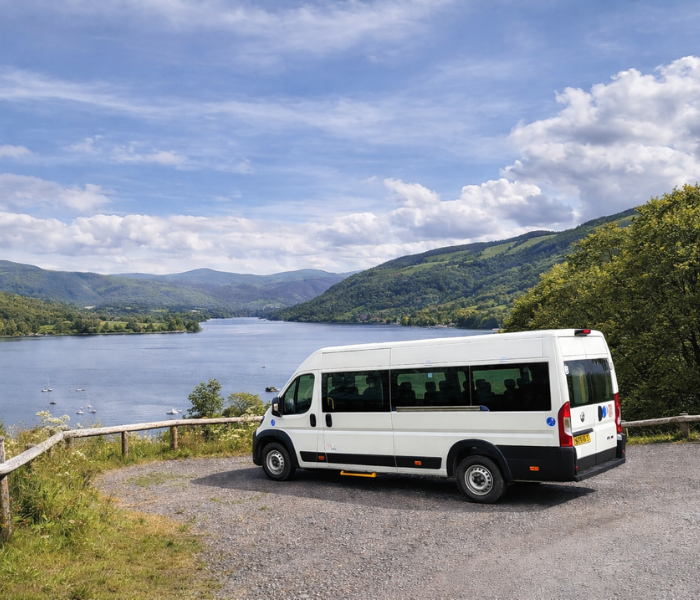 Diesel CVMinibus on rural road