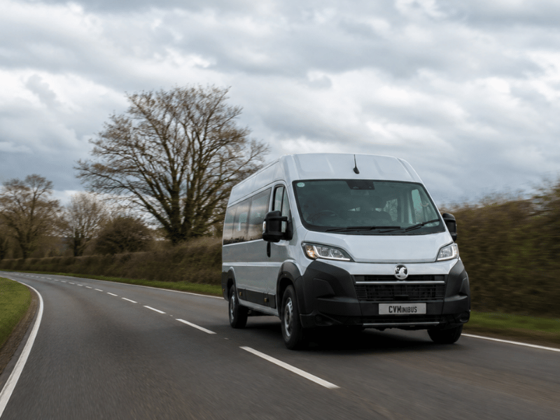 CVMinibus Vauxhall Movano minibus on the road
