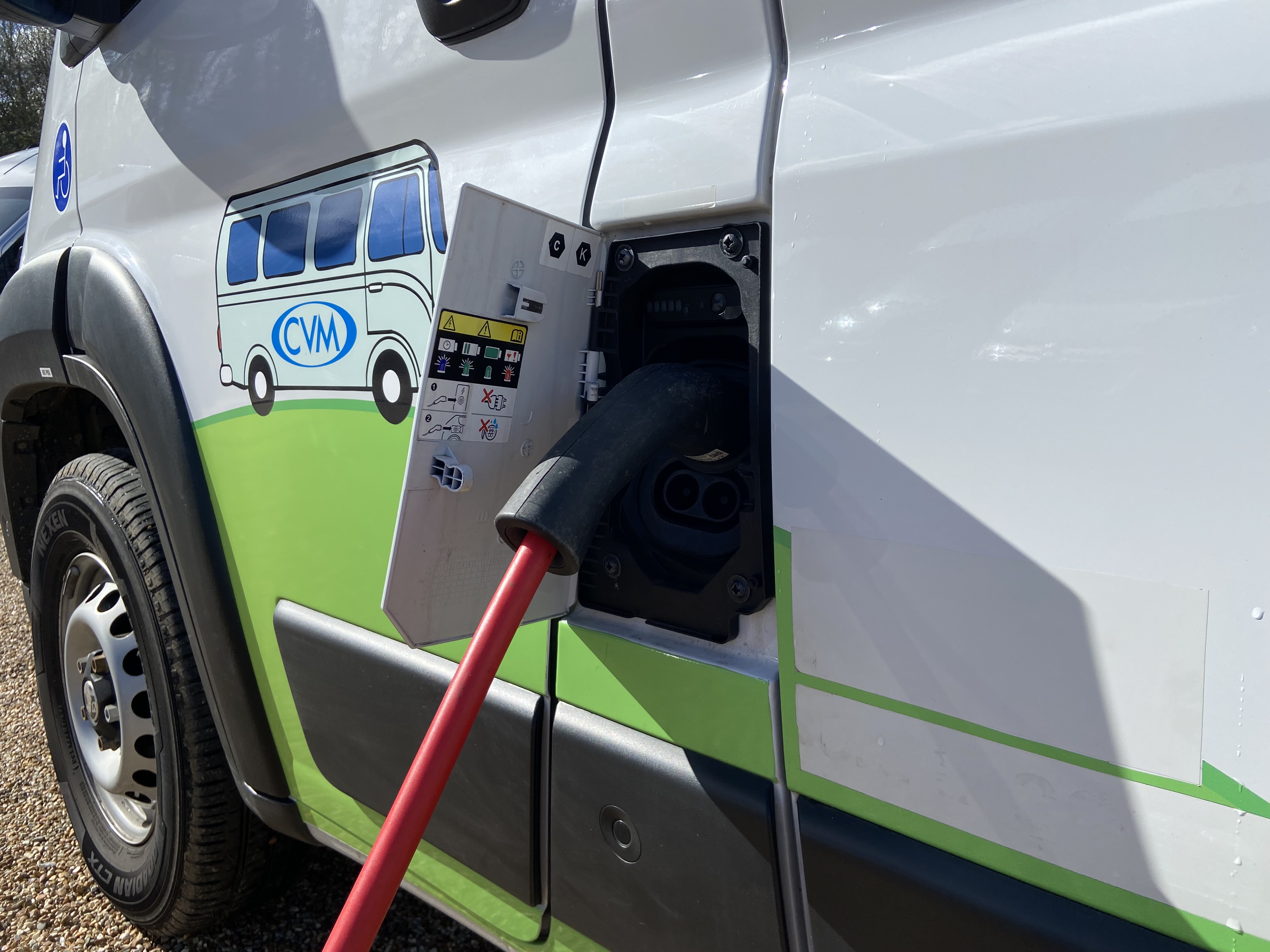 Electric minibus charging